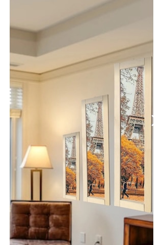 3 Lü Ofis Dekor Ayna 121x23 80x23 63x23 Ahşap