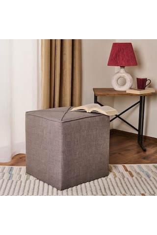 Just Home Kare Puf - Gri - 43x40x40 Cm Gri