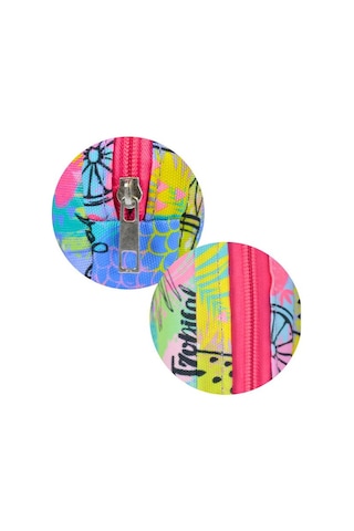 Temel Tropical Desenli Tek Gözlü Kalem Çantası Çok Renkli