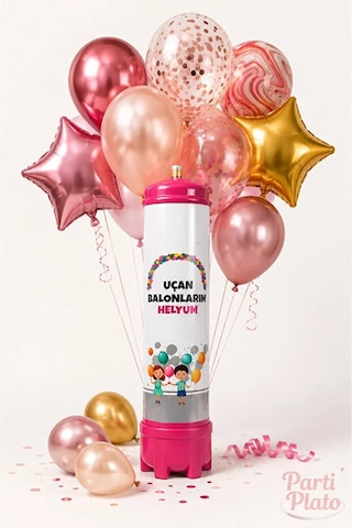 1.1 Litre Helyum Gazı - Uçan Balon Şişirme Gazı - Ses Değiştirme - Kullan At Tüp Şeffaf