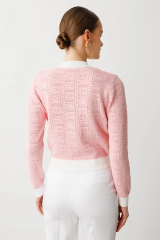 On Fashion Kadın Önü Gold Düğmeli Sıfır Yaka Pembe Hırka 53900 Pembe