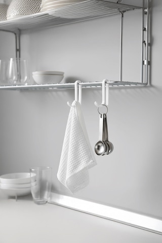 4 Adet Plastik Kanca Askı Metal Banyo Mutfak Rafları Için Beyaz Beyaz