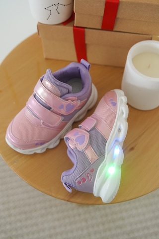 Daxtors Cayt Cırtlı Unisex Çocuk Sneaker Spor Ayakkabı Pudra