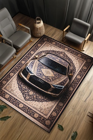 Audi R8 Araba Desenli Halı Dijital Baskı Yıkanabilir Kaymaz Taban Leke Tutmaz Çok Renkli8