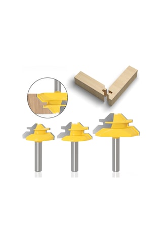 Yaozixa Ahşap İşleme 3'lü Takım: 45 Derece Oynak Bıçaklar, 8 Kollü Konstruksiyon, Hassas Kesim Ve Dayanıklı Malzeme İle Ahşap Birleştirme