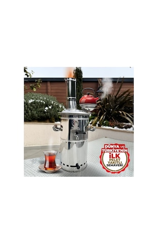 İFYIL Pelet Yakıtlı Dumansız Paslanmaz Çelik 4.5 L Semaver (Peletli)