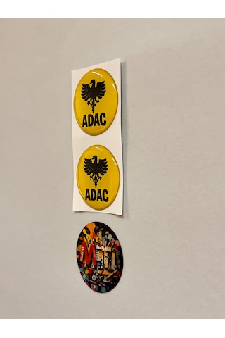 Adac Damla Sticker Etiket Kabartmalı 3d Silikon Direk Arması Adac Epoksi 2adet 3,5x3,5cm Sarı