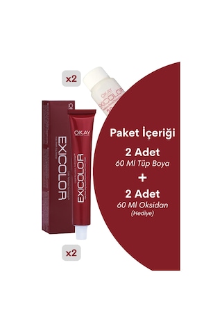 Exicolor Saç Boyası Tüp 60 Ml Barut Gri 2 Adet Oksidan Hediyeli 4'lü Set