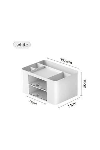 2 Adet Şeffaf Çekmeceli Saklama Kutusu, Pembe+mavi