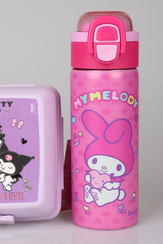 X Dekomus Lisanslı My Melody Sweet Berry Collection 600 Ml Çelik Matara Ve Beslenme Kabı Seti Altın