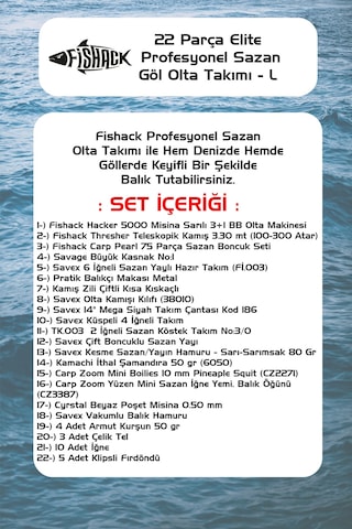 Fishack 23 Parça Elite Sazan Carp Olta Seti L - 3.30mt / 100-300gr