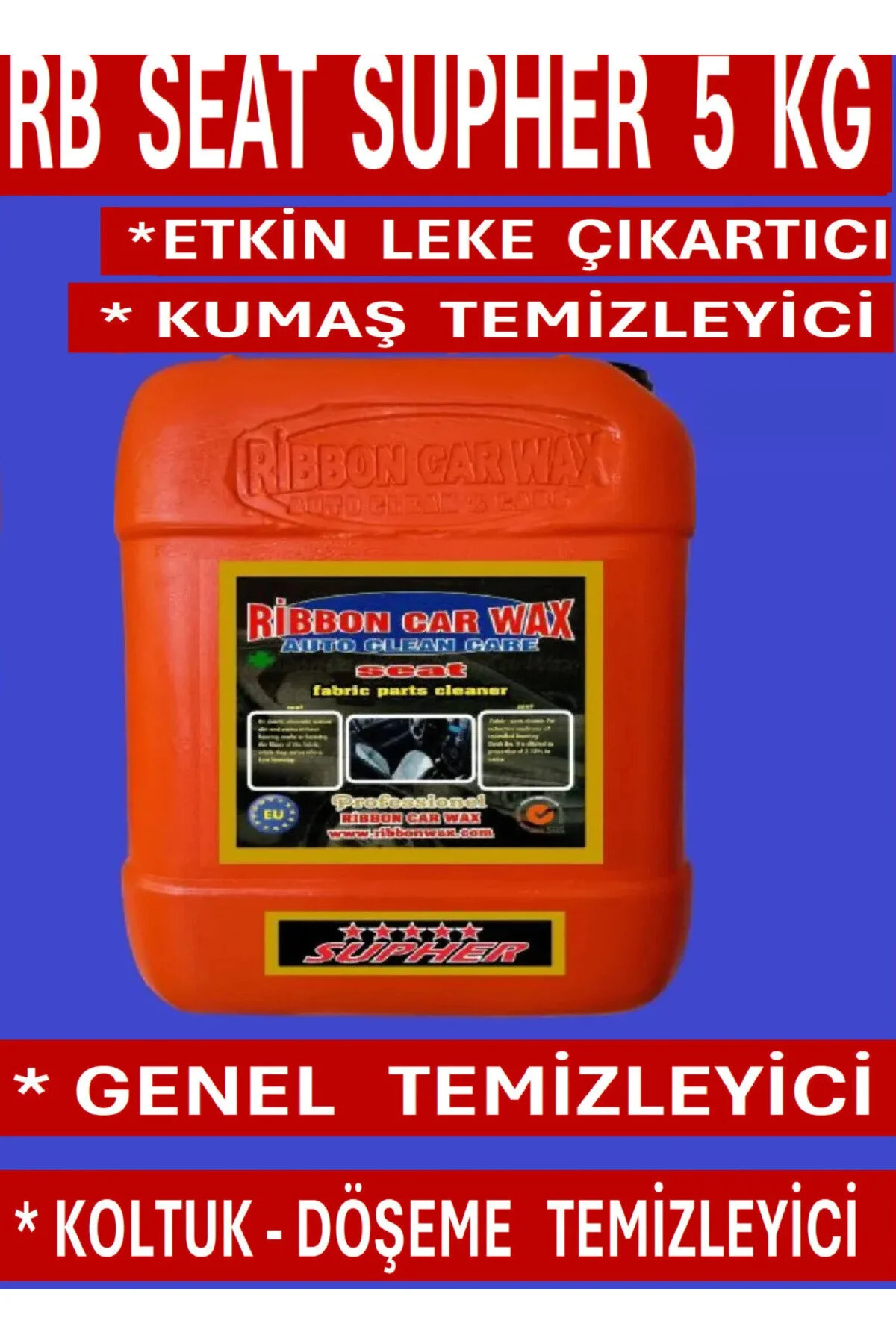 Rb Seat Koltuk-döşeme Kumaş Genel Temizleyici ,- Etkin Leke Çıkartıcı 5 Kg