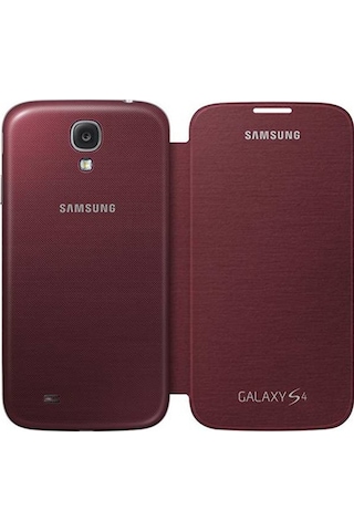 Galaxy S4 İle Uyumlu Flip Cover Kılıf Kırmızı Ef-fı950bregww