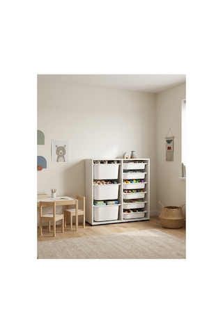 Nest 9 Sepetli Düzenleme Dolabı 3 Büyük, 6 Küçük Sepetli Y:93 G:132 D:30 / Beyaz