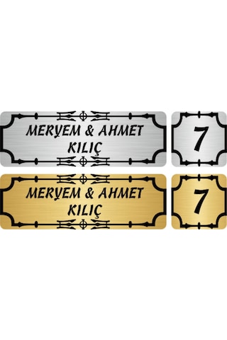 Metal Kapı İsimliği Ve No Oval