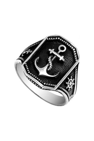 925 Ayar Gümüş Çapalı Erkek Yüzük (516221995)