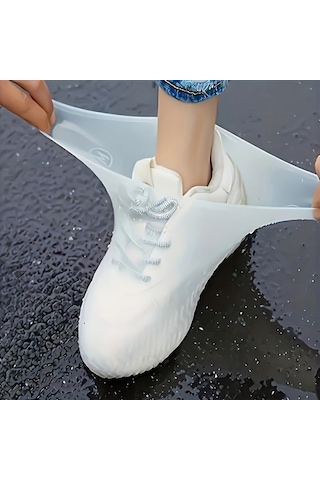 Willowhaven 34-45 Tek Boy Siyah Su Geçirmez Kaymaz Lateks Ayakkabı Kılıfı Siyah