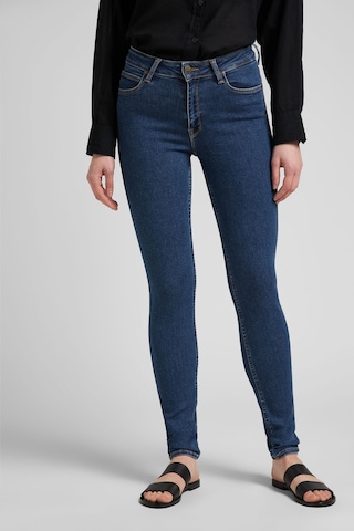 Lee Foreverfit Skinny Fit Dar Kesim Yüksek Bel Çok Dar Paça Lacivert Kadın Esnek Jean Denim Kot Pantolon L32SOVWD Lacivert