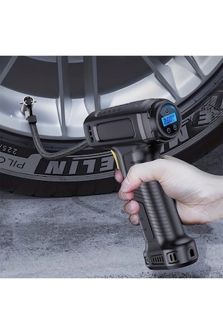 Boatshop1 120w Kablolu Kablosuz Elektrikli El Tipi Araba Hava Pompası Taşınabilir Dijital Otomatik Lastik Pompası