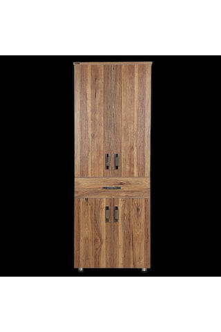 Çok Amaç 12688 Dolap 180 Model Hard Parlak Ceviz Suntalem 4raf 1çekmec El Yapım