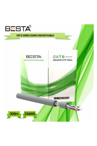 Besta Cat6 305 Metre Cat 6 Kablo 23 Awg Ip Kamera Kablosu 305 Metre