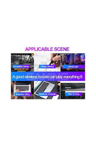 Xindoker T-wolf Q13 Kablosuz Mouse, 2.4g, Sessiz Tıklama, 3 Dpı Seviyesi 1200/1600/2400 , Yenilenebilir Pil, 7 Renkli Işık, Ergonomik Tasarım - Siyah