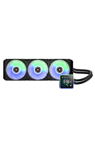 Bitfenix Kuzy Bfw-kcd-360-bb27a-rp Dijital Göstergeli Argb Fanlı Am5/lga1851 Siyah 360mm Lcd Sıvı Soğutma 398 X 120 X 27 Mm