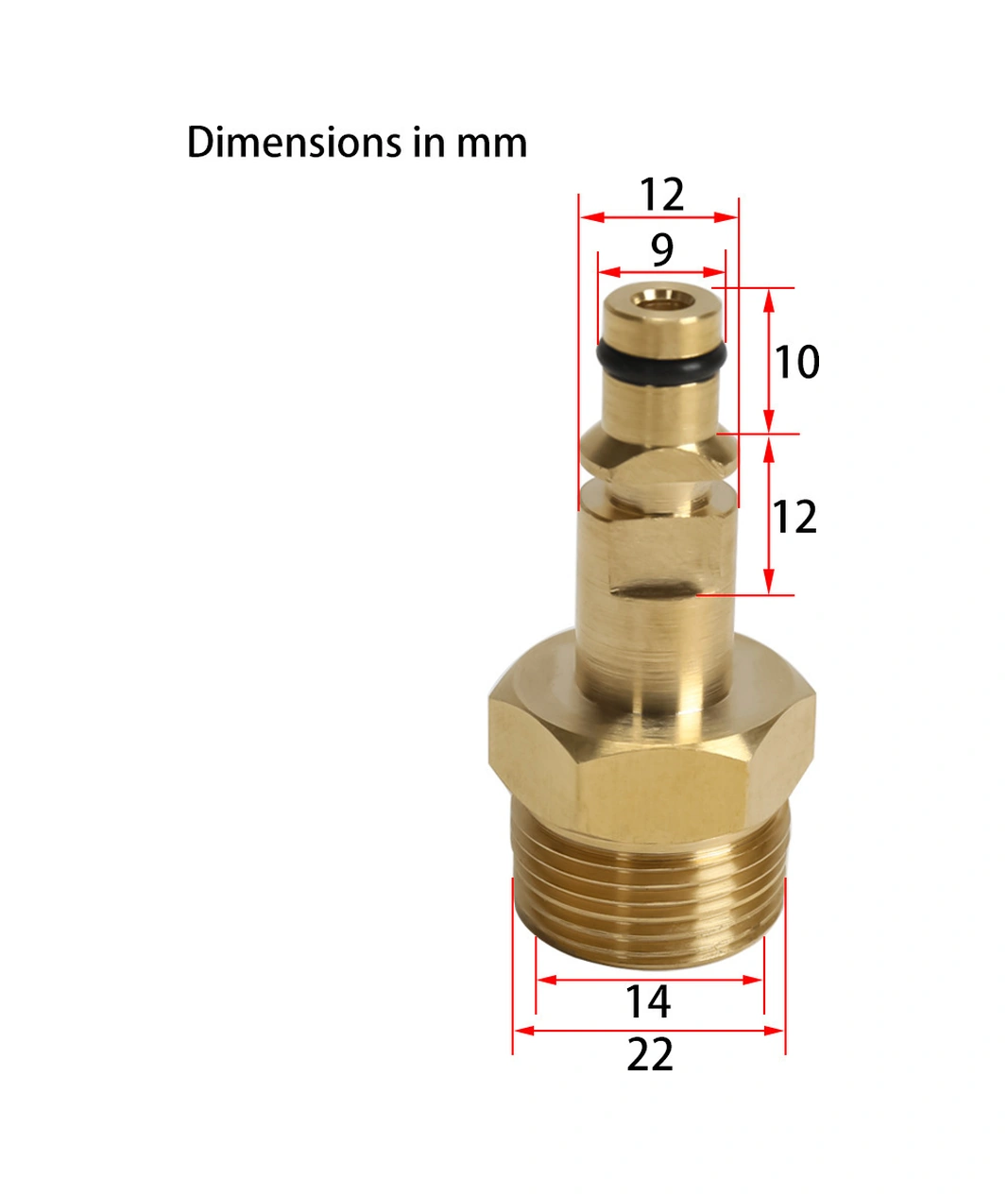 Mufunye Karcher Uyumlu Yüksek Basınç Yıkama Makinesi Bağlantı Adaptörü - M22-m + Kauçuk Boru + Hızlı Takma Uç B Tipi - Dayanıklı Pirinçten Yapım