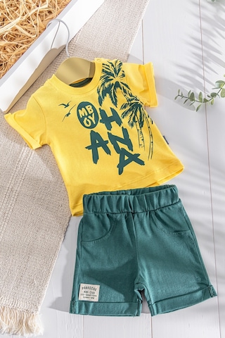Baby Summer Temalı Yazlık Şortlu Erkek Bebek Takım 001