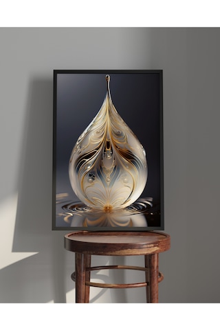 Tablo Ahşap Çerçeveli Tablo Çerçeveli Poster Su Damlası, Soyut Tablo