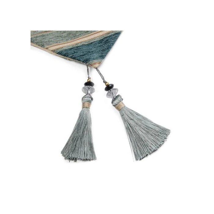 Masa Koşucuları Püsküller İle Renkli Çizgili Şönil Tuval Kumaş Düğün Masa Örtüsü Açık Ev Dekor İçin. Masa Koşucu Masa Koşucu Çizgili Renkli Masa Koşucular 115 X 145