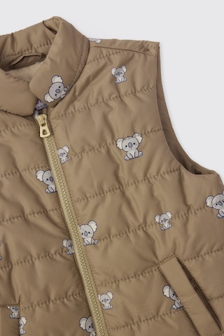 Panço Erkek Bebek Koala Baskılı Bej Micro Yelek Krem 2621BB23004