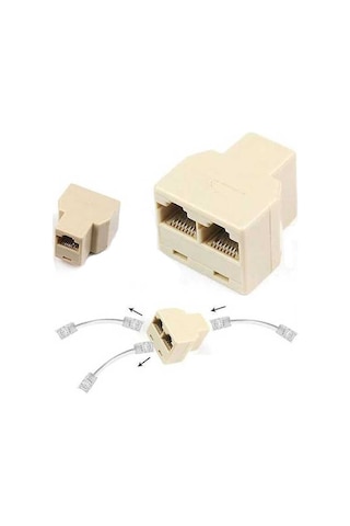Cat5/6 Kablo Çoğaltıcı Splitter Rj45 Ek Çoklayıcı Aparat 2 Çıkış