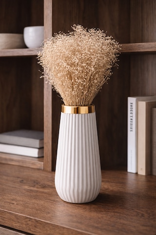 Kuru Çiçek Doğal Broom Bloom Beyaz Cipso 50gram 1. Kalite Şoklanmış Bozulmaz Uzun Ömürlü Gelin Eli Nikah Dekor Çiçeği Beyaz-krem