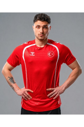 Hummel Target Milli Takım T-shirt İsteğebağlı İsim Ve Numara Baskısı Hediyemizdir Kırmızı - Beyaz