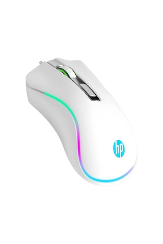 HP G100 1600 Dpı Usb Kablolu Optik Ledli Gökkuşağı Aydınlatmalı Oyuncu Mouse Beyaz