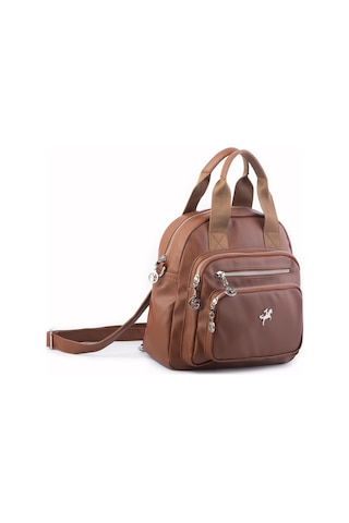 Nas Bag Kadın Çok Gözlü Dönüştürülebilir El Omuz Ve Sırt Çantası Taba Yıkamalı En : 28 Cm Boy :25c M Çok Renkli