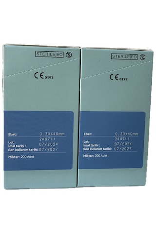 Akupunktur İğnesi Kuru İğne 0.30x40 Mm 200lük Paket 2 Kutu