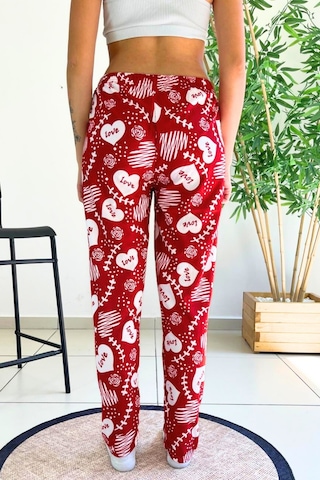 Farya Home Dreamy Soft Kadife Dokulu Desenli Süet Pijama Altı Pantolon Kırmızı Farya Home Dreamy Soft Kadife Dokulu Desenli Süet Pijama Altı Pantolon Kırmızı