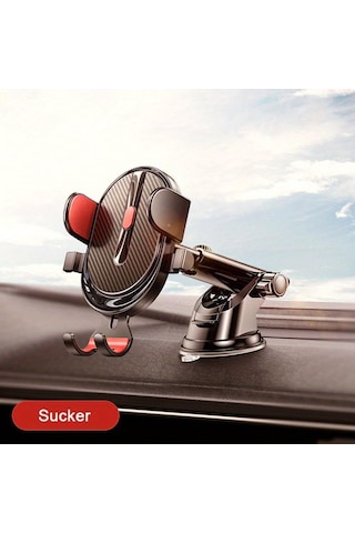 1 Adet Sucker Araç Montaj Standı Gps Araba Telefon Tutucu Uzatılabilir Kol İle Kırmızı