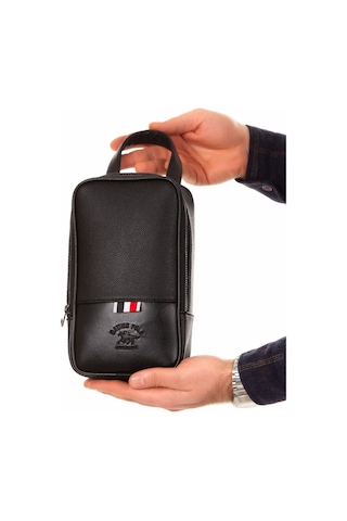 Newish Polo Erkek Deri Portföy Clutch Traş Kozmetik Bakım Ve Günlük El Çantası New168 Siyah