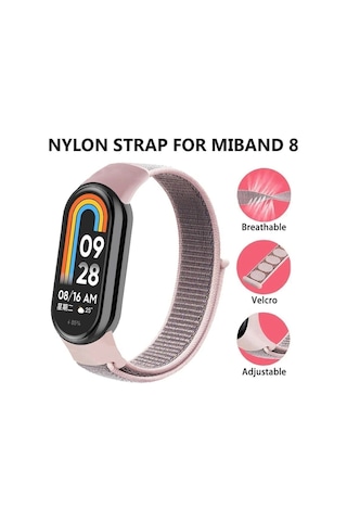 Xiaomi Mi Band 8 Akıllı Bileklik Ile Uyumlu Kordon Bilekli Kumaş Kayış Spor Bileklik Kaliteli Örme