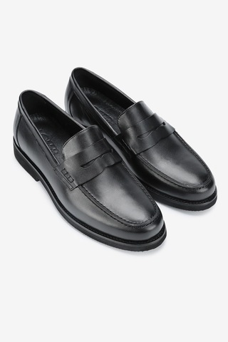 Lofer Erkek Deri Eva Tabanlı Bantlı Klasik Loafer Siyah Lfr-o1133 Derı