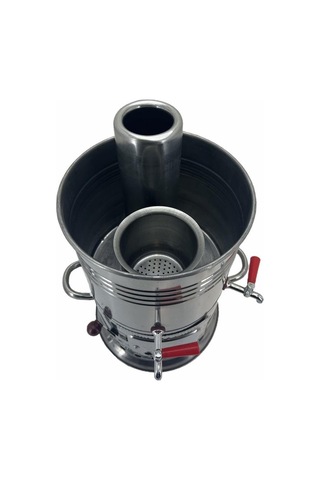 Paslanmaz 304 Çelik 5 L Çift Hazneli Demlikli Semaver