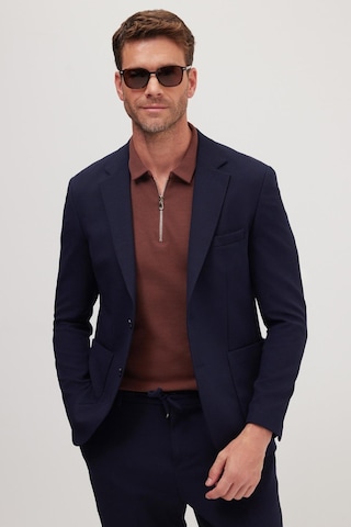 Tudors Erkek Regular Fit Lacivert Esnek Likralı Kumaş Mono Yaka Torba Cepli Takım Elbise-41311 Lacivert