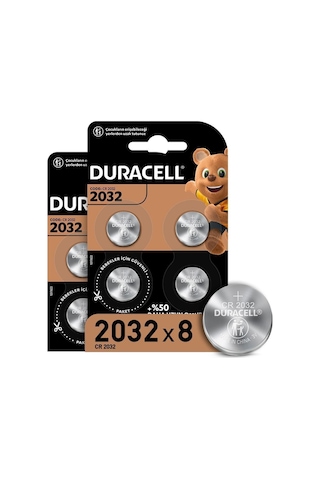 Duracell DL/CR 2032 3V Lityum Düğme Pil 8’li