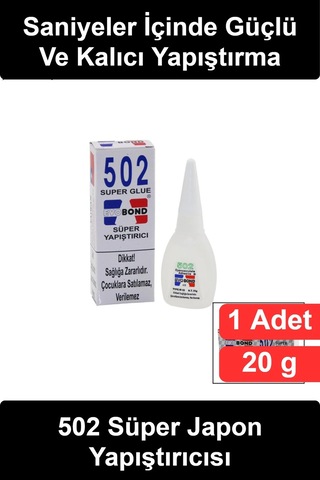 Yapıştırıcı 502 Süper Japon Yapıştırıcısı 20 Gr Cyanoacrylate Anında Hızlı Kuruyan Güçlü Damlalıklı
