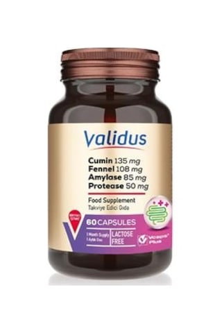 Validus Digestive Comfort Cumin + Fennel + Amylase 60 Kapsül