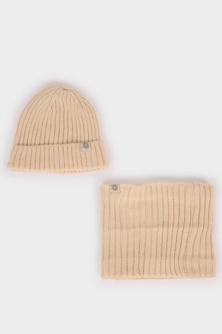 Defacto Kız Bebek 2li Takım Boyunluk Bere C9063a524wnbg122 Bej