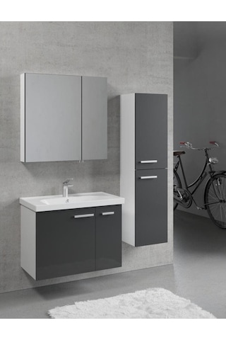 Denko Terra 80 Cm Mdf Banyo Dolabı Takımı + Boy Dolabı Çok Renkli